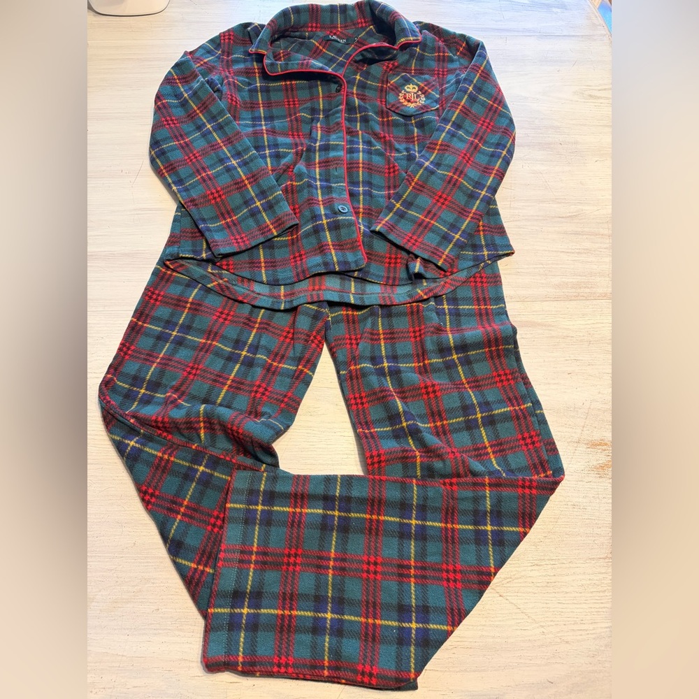 Lauren by Ralph Lauren Plaid Pajama Set - Red and Green